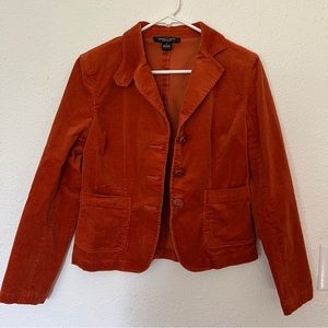 August Silk Orange Corduroy Blazer Jacket